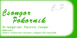 csongor pokornik business card